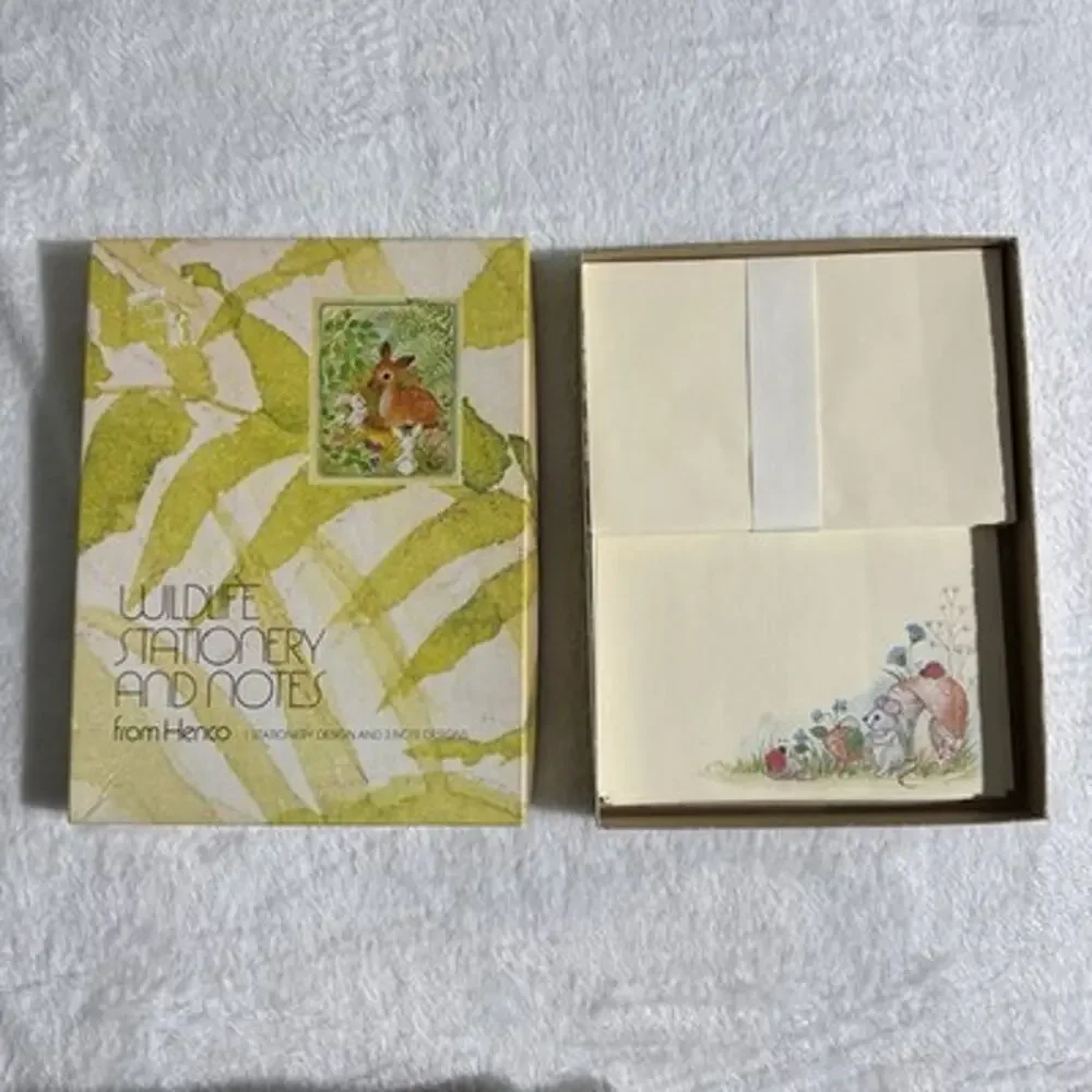 Vtg 70’s HENCO Wildlife Stationary Paper Envelope Notes Cute Mouse Mushroom